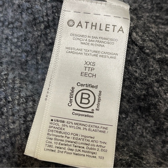 ATHLETA Women’s Westlake Texture Cardigan Sweater Grey Size XS Oversized Fits M - Picture 11 of 13